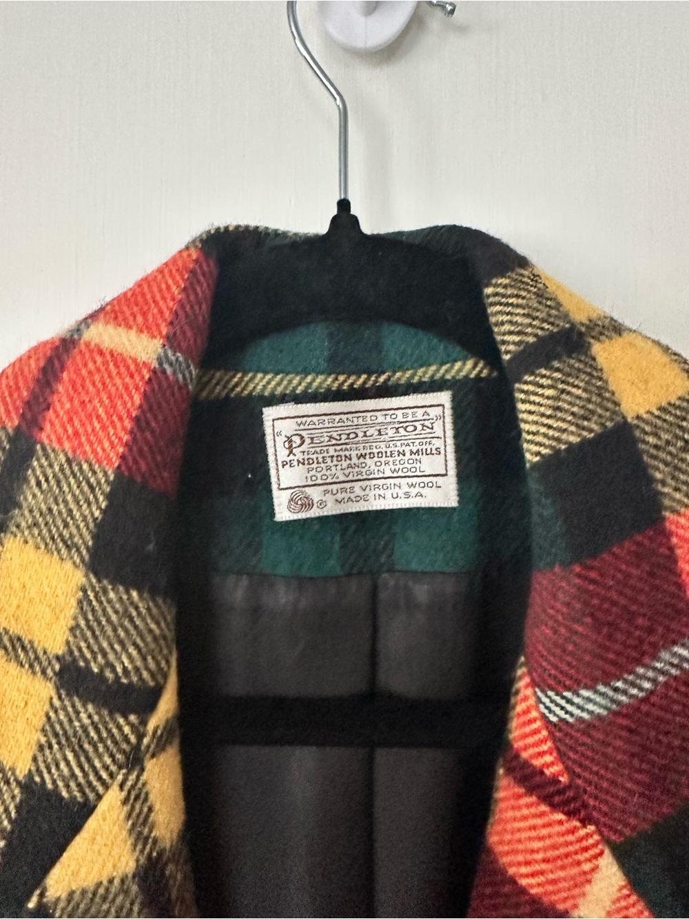 Vintage Pendleton 100% Virgin Wool Multicolor Plaid Tartan Oversized Blazer M - Picture 4 of 6